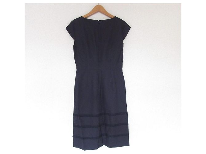 Autre Marque ANAYI Spitzenkleid aus Leinenmischung Blau Marineblau - Ansicht 2