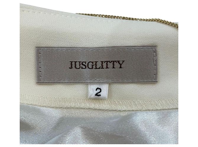 Autre Marque Vestido Double Cross JUSGLITTY Blanco - vista 9