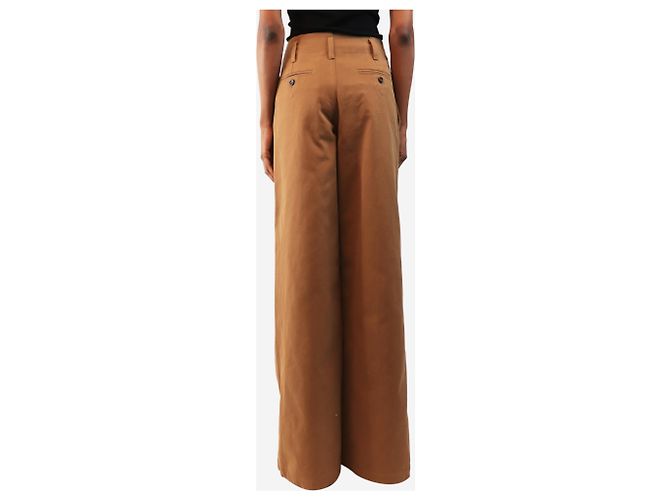 Chloé Plissierte weite Hose aus Baumwolle in Braun - size UK 6 - Ansicht 3