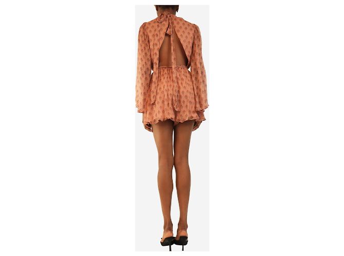 Zimmermann Seiden-Playsuit mit floralem Print in Altrosa - size S Pink - Ansicht 2