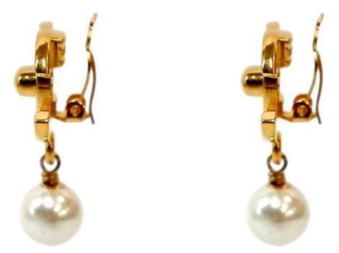 Chanel Orecchini Pearl Drop Turnlock Gold D'oro - vista 2