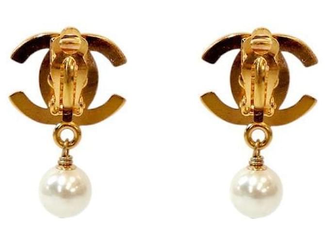 Chanel Orecchini Pearl Drop Turnlock Gold D'oro - vista 3