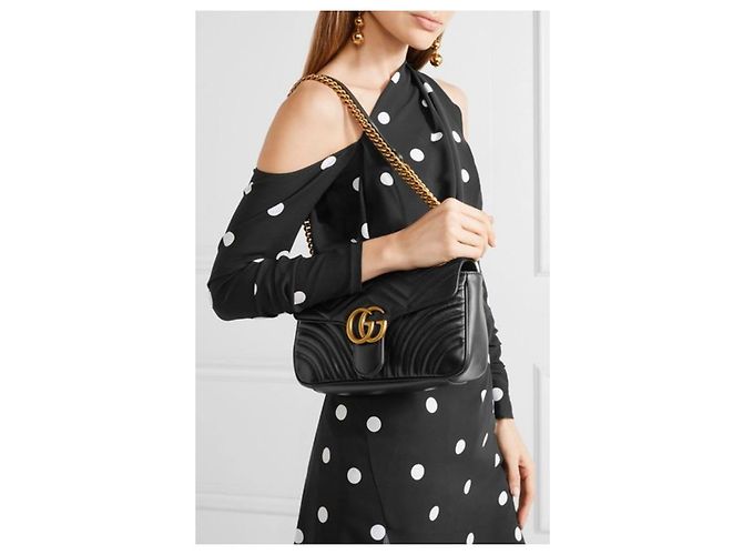 Gucci Borsa a tracolla GG Marmont Matelassé DTDIT Black Nero - vista 8