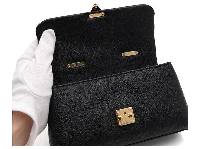 Louis Vuitton Borsa Tote Nano Madeleine Monogram Empreinte nera con catena dorata Nero - vista 6