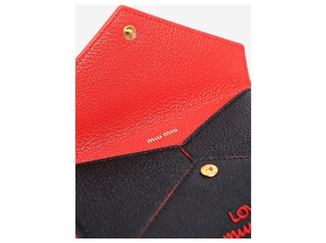 Miu Miu Black Madras love envelope wallet - view 4