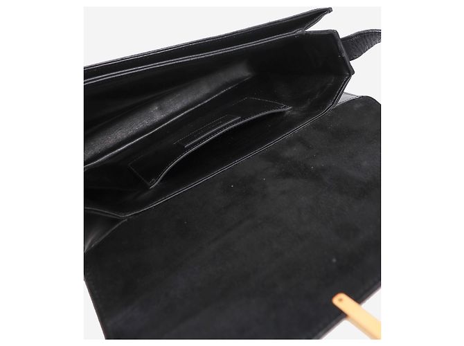 Saint Laurent Borsa Lulu in camoscio e pelle nera Nero - vista 10