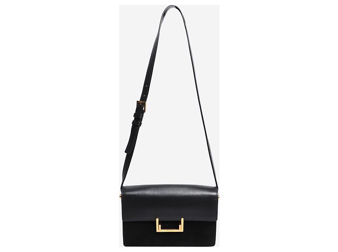 Saint Laurent Borsa Lulu in camoscio e pelle nera Nero - vista 2