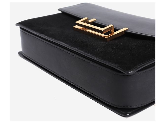 Saint Laurent Borsa Lulu in camoscio e pelle nera Nero - vista 5