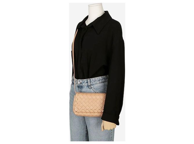 Bottega Veneta Borsa a patta in pelle Intrecciato Blush - vista 2