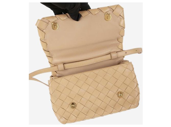 Bottega Veneta Borsa a patta in pelle Intrecciato Blush - vista 9