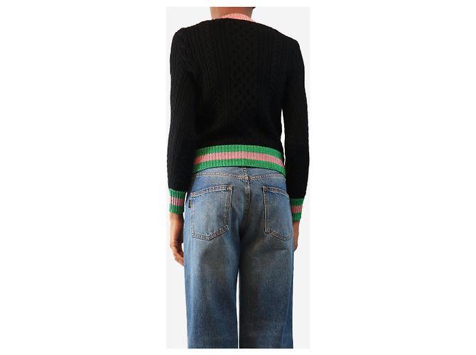 Gucci Jersey de lana con punto de ochos negro - size XS - vista 2
