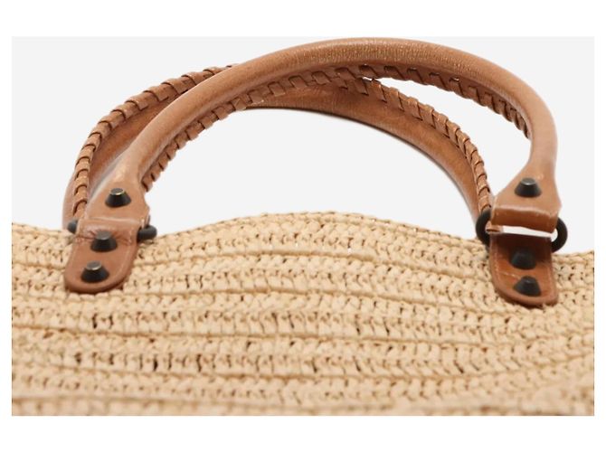 Balenciaga Bolso tote de rafia Le City Neutral - vista 6