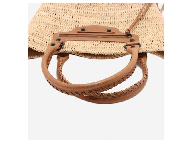 Balenciaga Bolso tote de rafia Le City Neutral - vista 7