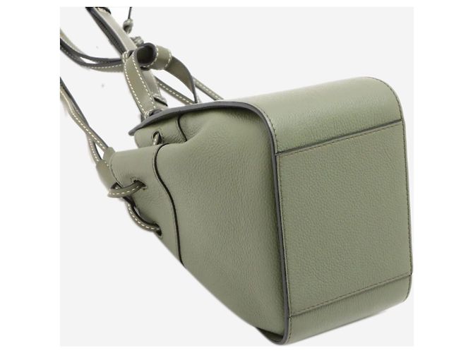 Loewe Mini borsa 2way Hammock in pelle Verde - vista 10