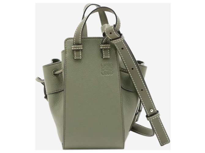 Loewe Mini borsa 2way Hammock in pelle Verde - vista 2