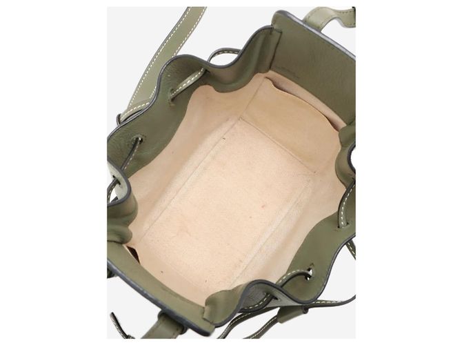 Loewe Mini borsa 2way Hammock in pelle Verde - vista 6