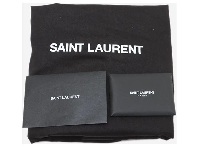 Saint Laurent Borsa tote Paris Panier in rafia e pelle Brown Marrone - vista 11