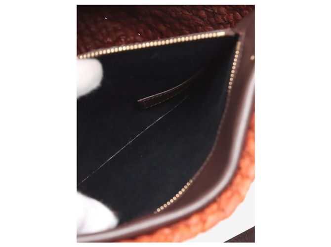 Saint Laurent Borsa tote Paris Panier in rafia e pelle Brown Marrone - vista 5