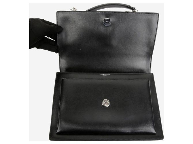Saint Laurent Borsa Sunset in pelle nera Nero - vista 8