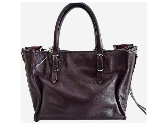 Balenciaga Mini tote Papier Zip Around Burgundy Bordò - vista 2