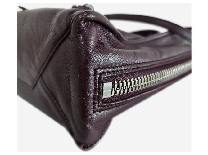 Balenciaga Mini tote Papier Zip Around Burgundy Bordò - vista 5