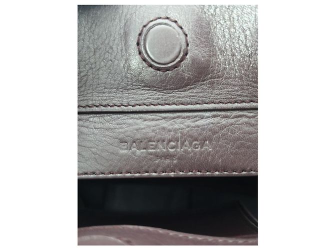 Balenciaga Mini tote Papier Zip Around Burgundy Bordò - vista 8