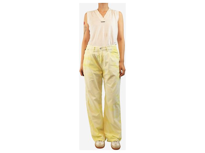 R13 Vaqueros anchos plisados Damon amarillo pálido SS22 - talla UK 8 - vista 2