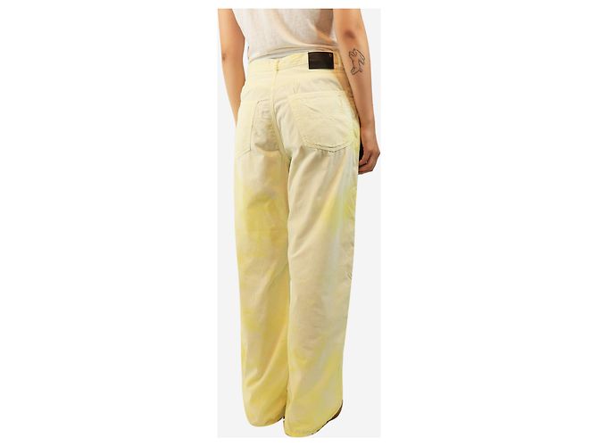 R13 Vaqueros anchos plisados Damon amarillo pálido SS22 - talla UK 8 - vista 3