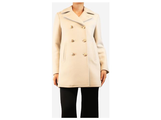 Nili Lotan Neutral double-breasted wool coat - size S - view 3