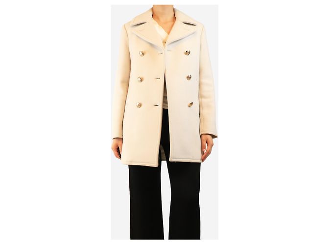 Nili Lotan Neutral double-breasted wool coat - size S - view 4