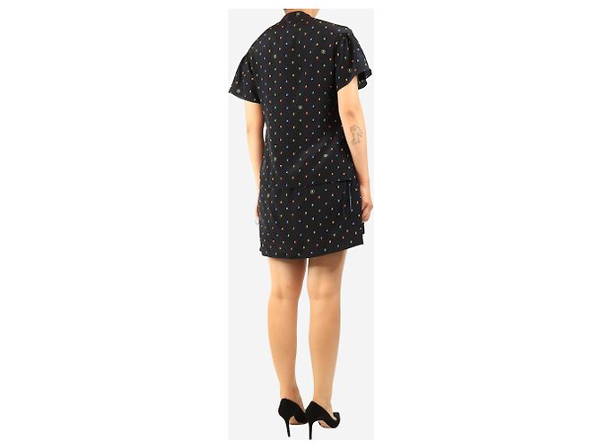 Stella Mc Cartney Mini abito in seta nera a pois - size UK 10 - vista 2