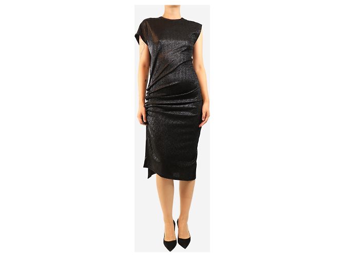 Paco Rabanne Schwarzes Lurex-Midikleid - Größe UK 10 - Ansicht 3