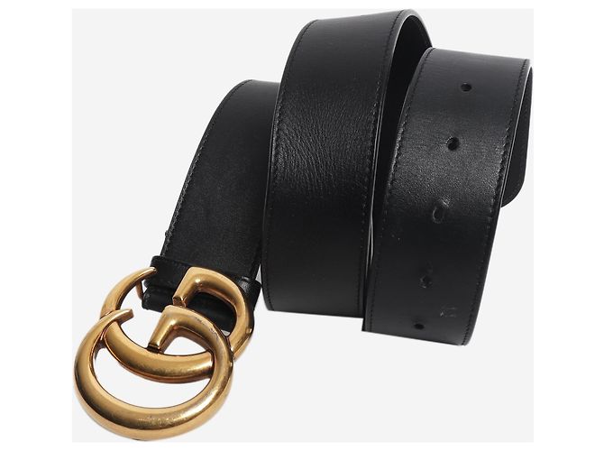Gucci Cintura con logo Marmont nera e oro Nero - Ansicht 4