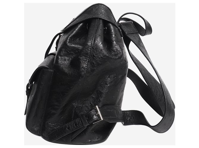 Prada Zaino in pelle di struzzo nera Nero - vista 2