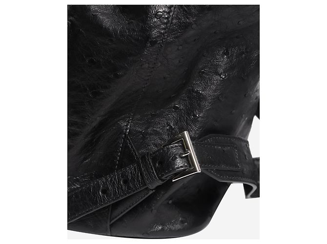 Prada Zaino in pelle di struzzo nera Nero - vista 4