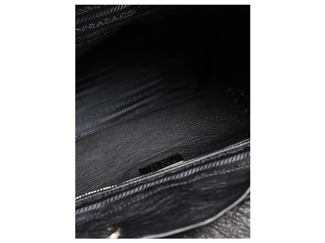 Prada Zaino in pelle di struzzo nera Nero - vista 8