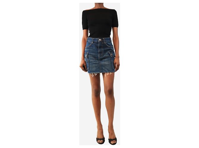 Céline Blauer Cargo-Denim-Minirock - size UK 6 - Ansicht 2