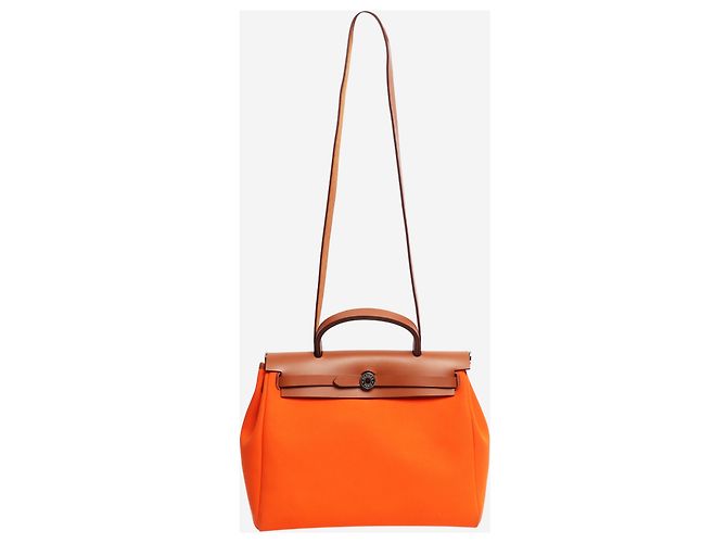 Hermès Herbag in tela Orange 31 Arancione - vista 2