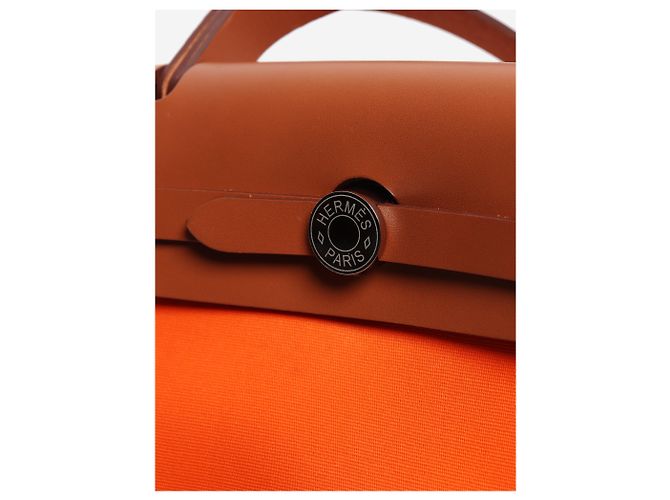 Hermès Herbag in tela Orange 31 Arancione - vista 6