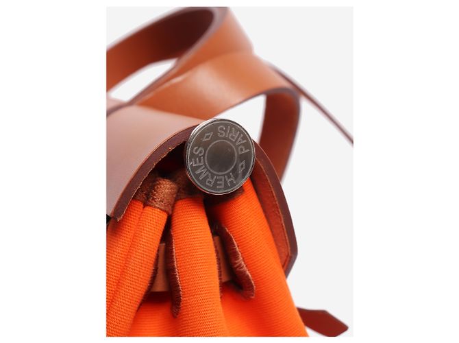 Hermès Herbag in tela Orange 31 Arancione - vista 7