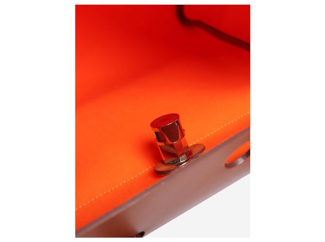 Hermès Herbag in tela Orange 31 Arancione - vista 8