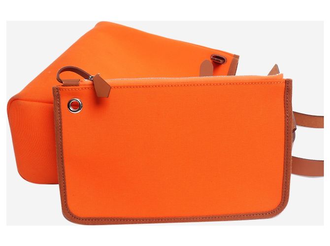 Hermès Herbag in tela Orange 31 Arancione - vista 9