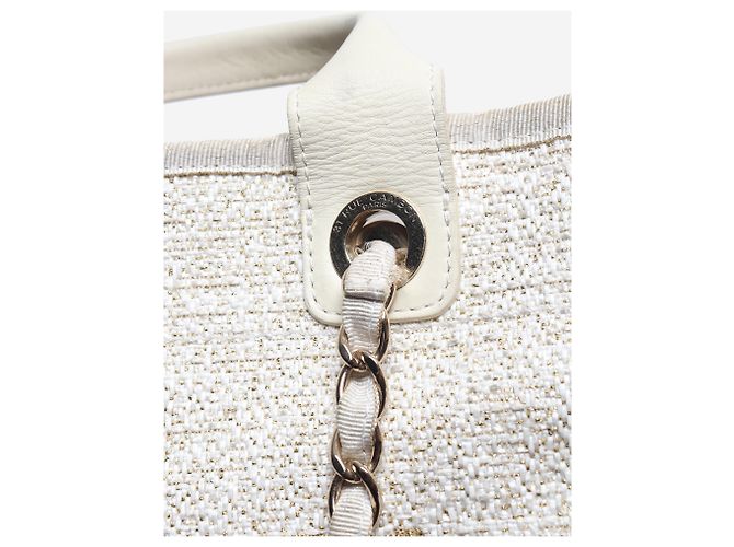 Chanel Borsa tote Deauville crema Crudo - vista 7