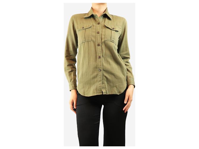 Isabel Marant Etoile Camisa de algodón verde - size UK 8 - vista 3