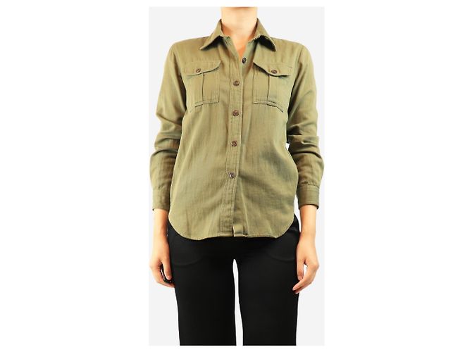 Isabel Marant Etoile Camisa de algodón verde - size UK 8 - vista 4