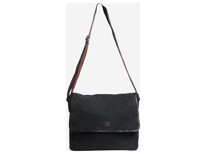 Gucci Borsa a tracolla in tela GG nera Nero - vista 2