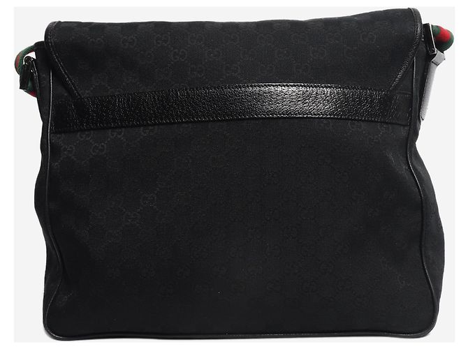 Gucci Borsa a tracolla in tela GG nera Nero - vista 3