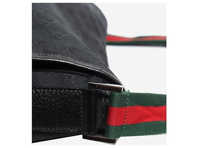 Gucci Borsa a tracolla in tela GG nera Nero - vista 5