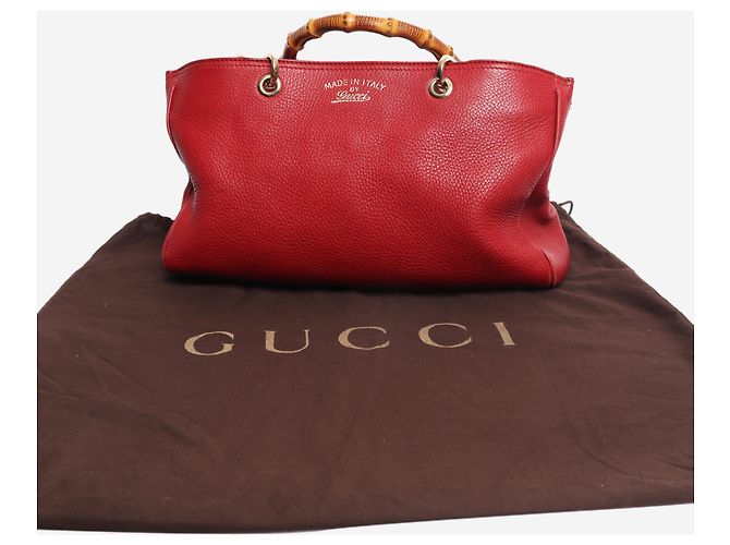 Gucci Borsa tote Red Bamboo Shopper Rosso - vista 10