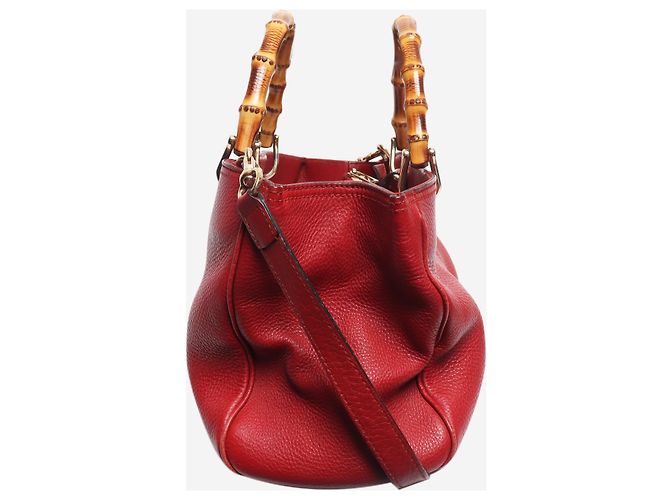 Gucci Borsa tote Red Bamboo Shopper Rosso - vista 3